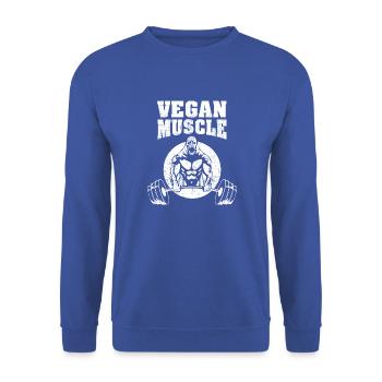Vegan Muscle | Gorilla Lifting | Gym Workout - Sweat-shirt Unisexe - bleu royal - Devant - Alina (178cm) & Michal (187cm)