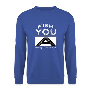 Blagues Amoureux des dinosaures Poissons Dinosaures Noël - Sweat-shirt Unisexe - bleu royal - Devant - Alina (178cm) & Michal (187cm)