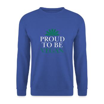 Fier Vegan véganes Veggie - Sweat-shirt Unisexe - bleu royal - Devant - Alina (178cm) & Michal (187cm)