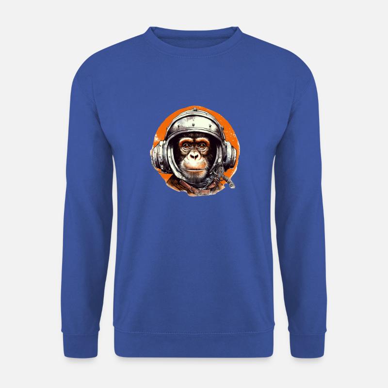 Space Monkey Retro Drawing - Unisex Sweatshirt - royal blue