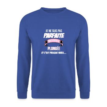 Plonge e cadeau humour - Sweat-shirt Unisexe - bleu royal - Devant - Alina (178cm) & Michal (187cm)