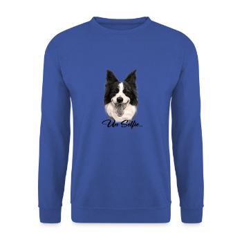 Border Collie Hund - Unisex Pullover - Royalblau - Vorne - Alina (178cm) & Michal (187cm)