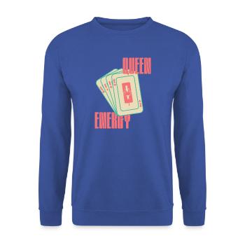 Queen Energy - Unisex Pullover - Royalblau - Vorne - Alina (178cm) & Michal (187cm)