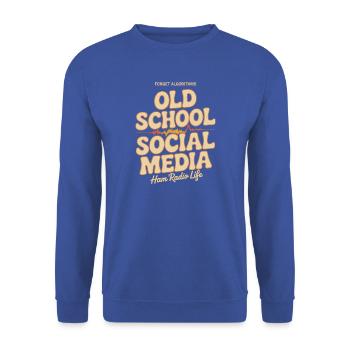 Altmodisches Social-Media-Amateurfunk-Tee - Unisex Pullover - Royalblau - Vorne - Alina (178cm) & Michal (187cm)