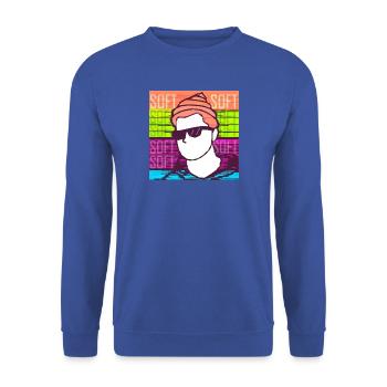 Soft-Touch - Unisex Pullover - Royalblau - Vorne - Alina (178cm) & Michal (187cm)