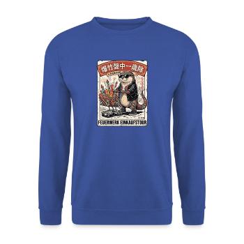 Feuerwerk Einkauf Chinesischer Otter - Unisex Pullover - Royalblau - Vorne - Alina (178cm) & Michal (187cm)