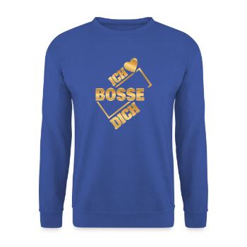 Bosse als Liebe - Unisex Pullover - Royalblau - Vorne - Alina (178cm) & Michal (187cm)