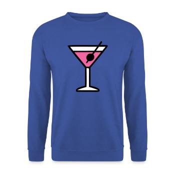 Pinkes Cocktail Glas Icon - Unisex Pullover - Royalblau - Vorne - Alina (178cm) & Michal (187cm)