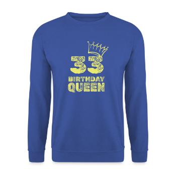 33 - Unisex Pullover - Royalblau - Vorne - Alina (178cm) & Michal (187cm)
