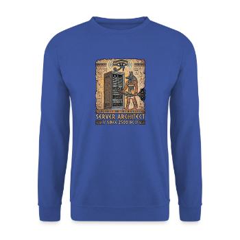 Anubis im Rechenzentrum - Unisex Pullover - Royalblau - Vorne - Alina (178cm) & Michal (187cm)