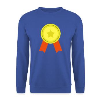 Medaille - Unisex Pullover - Royalblau - Vorne - Alina (178cm) & Michal (187cm)