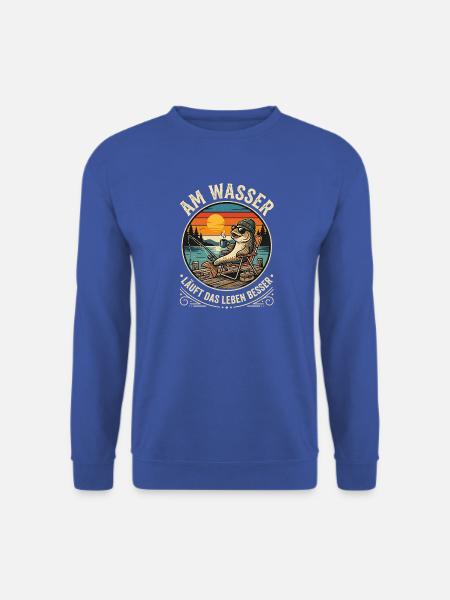 Fisch beim Angeln - Unisex Pullover - Royalblau
