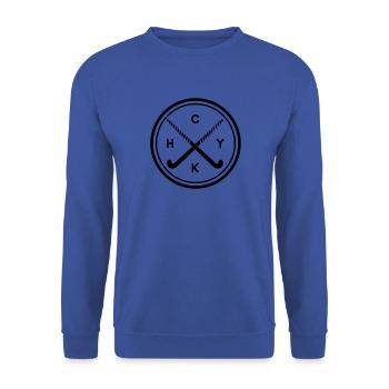 Cadeau de hockey sur gazon cercle - Sweat-shirt Unisexe - bleu royal - Devant - Alina (178cm) & Michal (187cm)