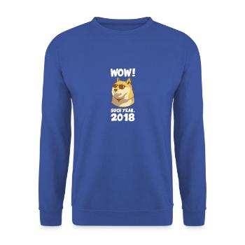 Cooler Hund mit Sonnenbrille - Erfolg in 2018 - Unisex Pullover - Royalblau - Vorne - Alina (178cm) & Michal (187cm)