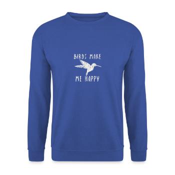 Les oiseaux me font heureuse idée cadeau d'amour des oiseaux - Sweat-shirt Unisexe - bleu royal - Devant - Alina (178cm) & Michal (187cm)
