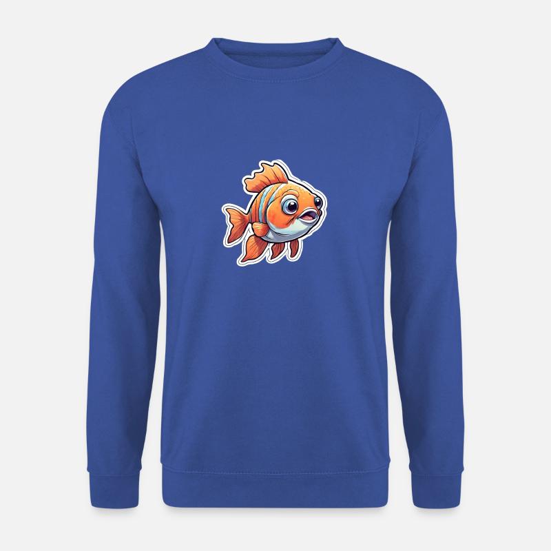 Neugieriger Oranger Goldfisch - Unisex Pullover - Royalblau