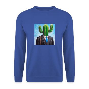 I´m a cactus man today - Unisex Sweatshirt - royal blue - Front - Alina (178cm) & Michal (187cm)