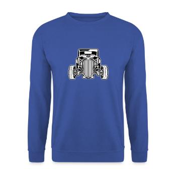 Hot Rod / Rat Rod 07_schwarz weiß - Unisex Pullover - Royalblau - Vorne - Alina (178cm) & Michal (187cm)
