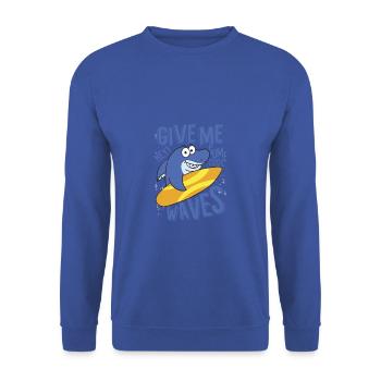 HEY GIVE ME SOME COOL WAVES - Unisex Pullover - Royalblau - Vorne - Alina (178cm) & Michal (187cm)