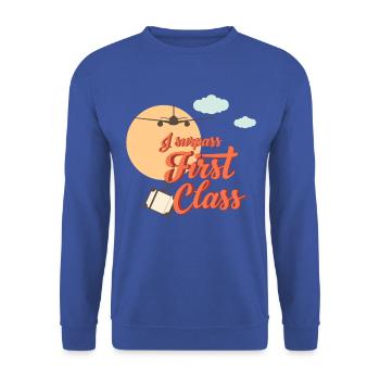 I surpass First Class - Unisex Sweatshirt - royal blue - Front - Alina (178cm) & Michal (187cm)