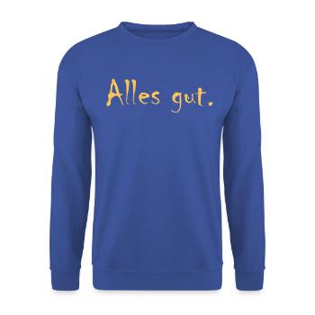 Alles gut - Unisex Pullover - Royalblau - Vorne - Alina (178cm) & Michal (187cm)