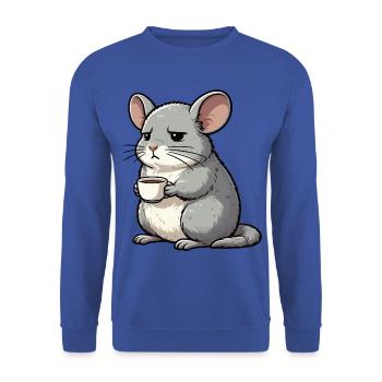 Chinchilla Chinchillas Chinchillabesitzer Nagetier - Unisex Pullover - Royalblau - Vorne - Alina (178cm) & Michal (187cm)