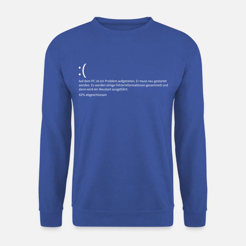 Windows Blue Screen Error Text Computer Science Error - Unisex Sweatshirt - royal blue