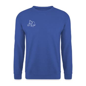 Le Skoll Logo Blanc - Sweat-shirt Unisexe - bleu royal - Devant - Alina (178cm) & Michal (187cm)