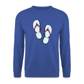 flip flops sommer beach strand party - Unisex Pullover - Royalblau - Vorne - Alina (178cm) & Michal (187cm)