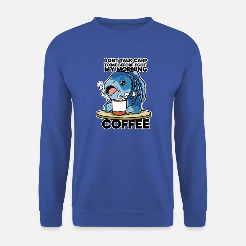 Lustiges Karpfenangeln Kaffeehemd-Angler-Geschenk - Unisex Pullover - Royalblau