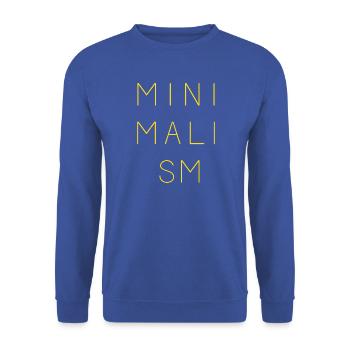Minimalismus - Unisex Pullover - Royalblau - Vorne - Alina (178cm) & Michal (187cm)