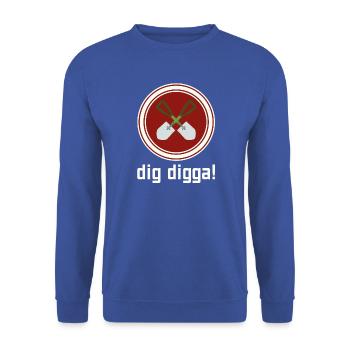 dig digga! - Unisex Pullover - Royalblau - Vorne - Alina (178cm) & Michal (187cm)