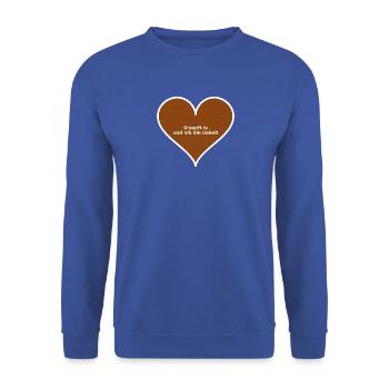 lebkuchenherz München Oktober - Unisex Pullover - Royalblau - Vorne - Alina (178cm) & Michal (187cm)