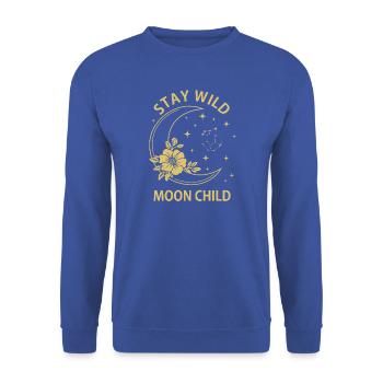 Bleib wilder Mond, Kind - Unisex Pullover - Royalblau - Vorne - Alina (178cm) & Michal (187cm)