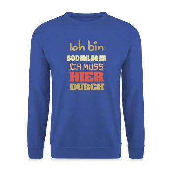 Job Bodenleger - Unisex Pullover - Royalblau - Vorne - Alina (178cm) & Michal (187cm)