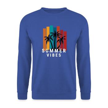 Sommerliche Vibes - Unisex Pullover - Royalblau - Vorne - Alina (178cm) & Michal (187cm)