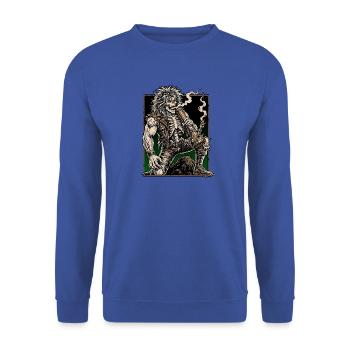 80s Heavy Metal Stoner Demon Festival - Unisex Sweatshirt - royal blue - Front - Alina (178cm) & Michal (187cm)
