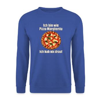 Pizza Margherita – Nix drauf - Unisex Pullover - Royalblau - Vorne - Alina (178cm) & Michal (187cm)