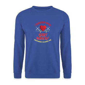 Herz OP Überlebender - Geschenk Für Patient - Unisex Pullover - Royalblau - Vorne - Alina (178cm) & Michal (187cm)
