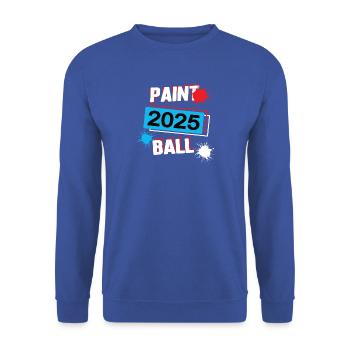 Paintball 2025 Paintballer Paintballspieler Spiel - Unisex Pullover - Royalblau - Vorne - Alina (178cm) & Michal (187cm)