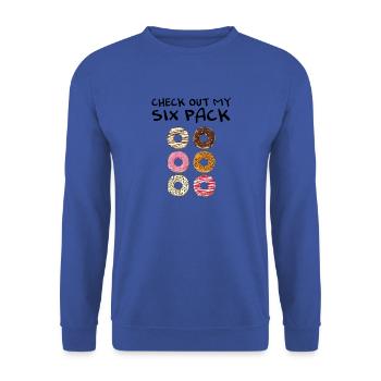 Regarde ma chemise en forme de beignet - Sweat-shirt Unisexe - bleu royal - Devant - Alina (178cm) & Michal (187cm)