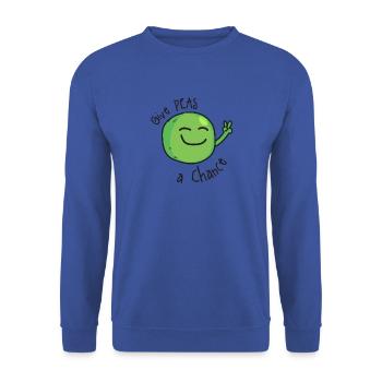 Erbse - Unisex Pullover - Royalblau - Vorne - Alina (178cm) & Michal (187cm)