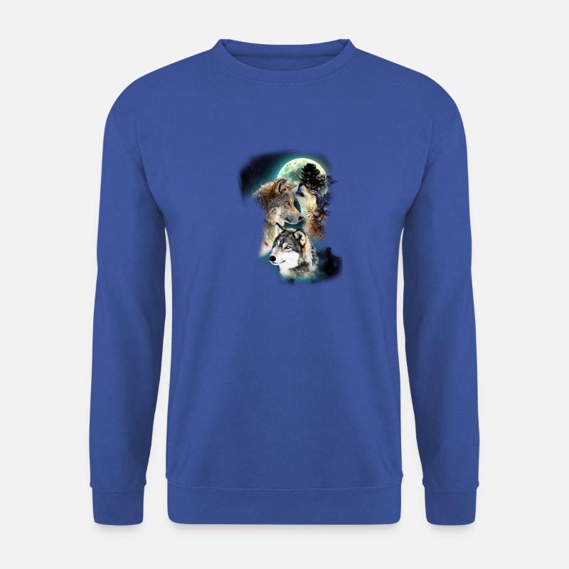 Wolf Design Mond Wölfe - Unisex Pullover - Royalblau