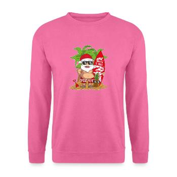 Weihnachtsmann Surfen Surfboard Strand Geschenk - Unisex Pullover - Pink - Vorne
