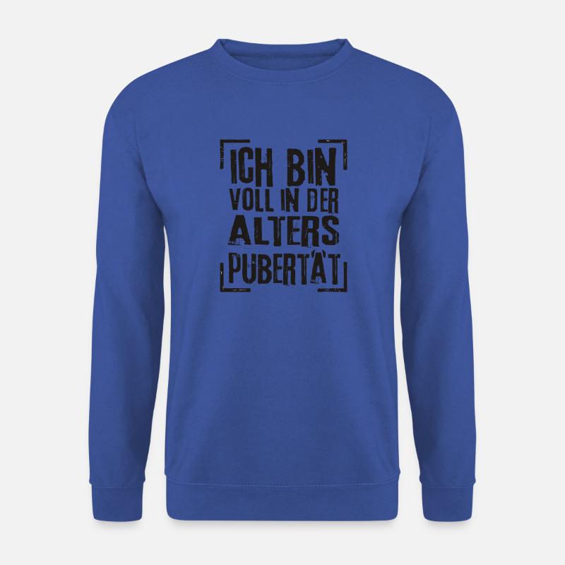 Lustiger Spruch - ALTERSPUBERTÄT - schwarz - Unisex Pullover - Royalblau