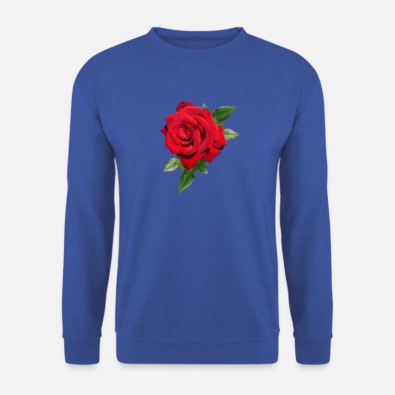 Rose mit Blättern in XXL - Unisex Pullover - Royalblau