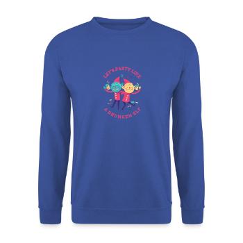 Faisons la fête comme un elfe ivre - Sweat-shirt Unisexe - bleu royal - Devant - Alina (178cm) & Michal (187cm)