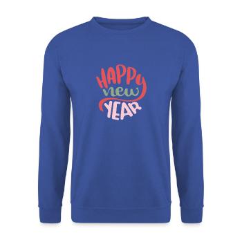 Frohes neues Jahr - Geschenk - Unisex Pullover - Royalblau - Vorne - Alina (178cm) & Michal (187cm)