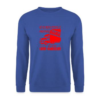 LKW Fahrerin Shirt · Trucker · Mama Geschenk - Unisex Pullover - Royalblau - Vorne - Alina (178cm) & Michal (187cm)