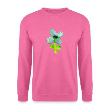T-shirt fleur avec fond blanc - Sweat-shirt Unisexe - rose - Devant